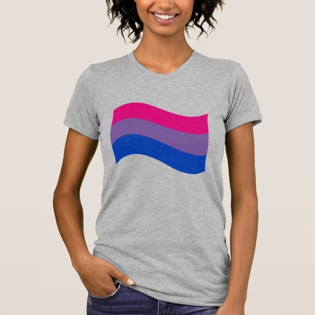 Camiseta Bandera ondulada del Orgullo Bisexual (Anverso)