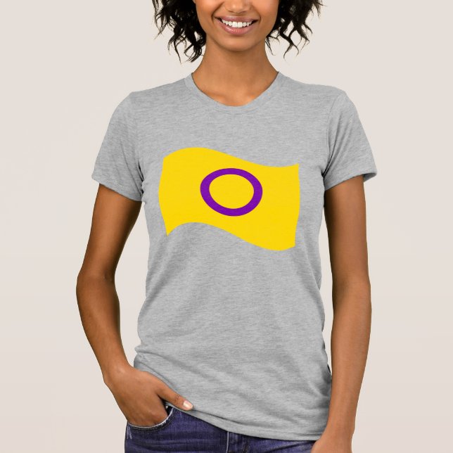 Camiseta Bandera ondulada del Orgullo Intersexual (Anverso)