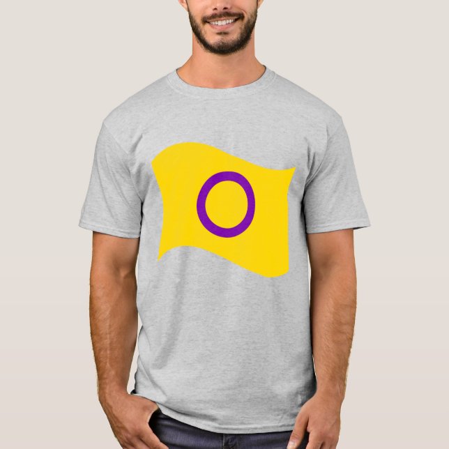 Camiseta Bandera ondulada del Orgullo Intersexual (Anverso)