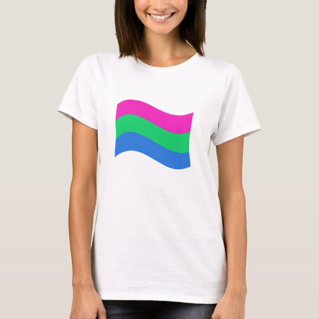 Camiseta Bandera ondulada del Orgullo Polisexual (Anverso)