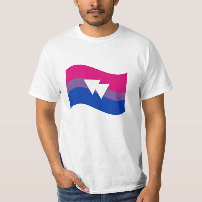 Camiseta Bandera ondulada del símbolo del orgullo bisexual (Anverso)