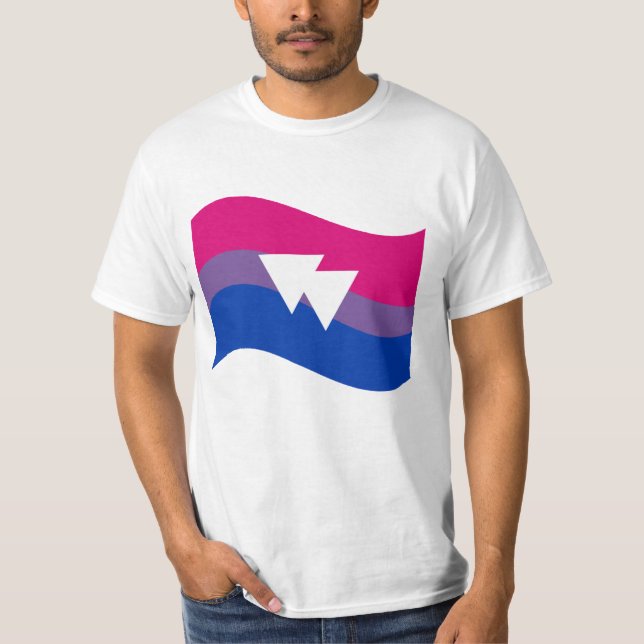 Camiseta Bandera ondulada del símbolo del orgullo bisexual (Anverso)
