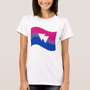 Camiseta Bandera ondulada del símbolo del orgullo bisexual