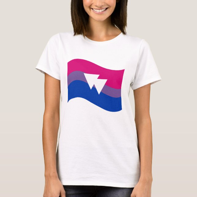 Camiseta Bandera ondulada del símbolo del orgullo bisexual (Anverso)
