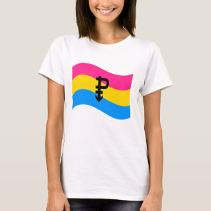 Camiseta Bandera ondulada del símbolo del orgullo pansexual