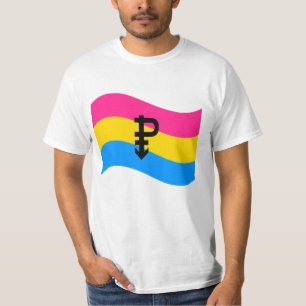 Camiseta Bandera ondulada del símbolo del orgullo pansexual