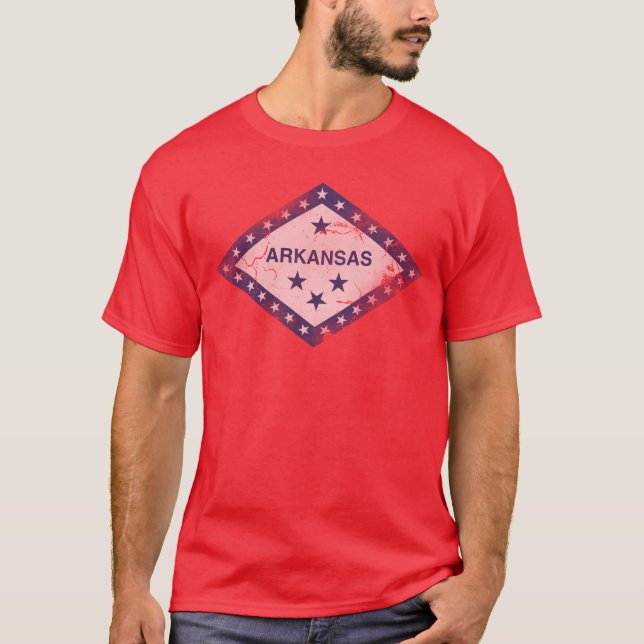 Camiseta Bandera ondulada vintage de Arkansas (Anverso)