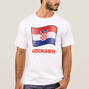 Camiseta Bandera onduladora de Croacia Kockasti T-Shirt
