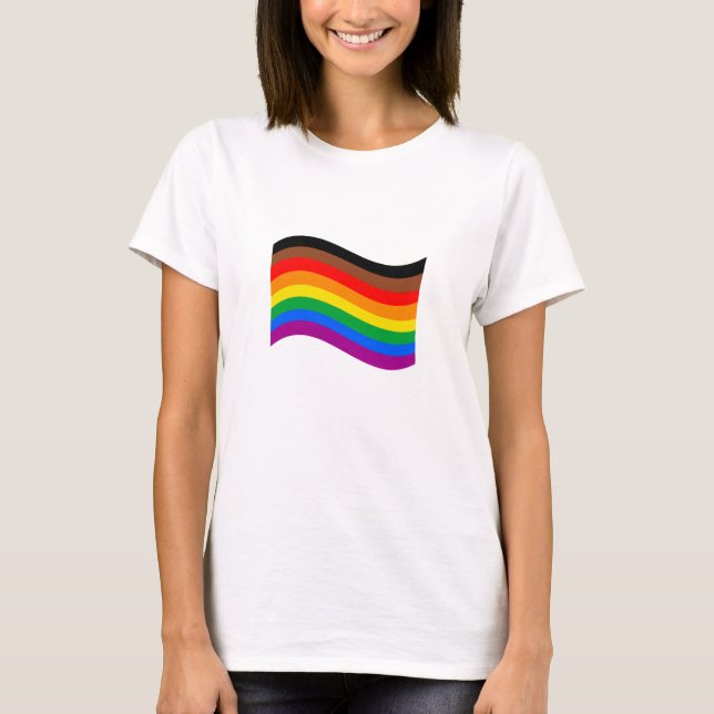 Camiseta Bandera ondulante del Orgullo Arcoiris de Philly (Anverso)