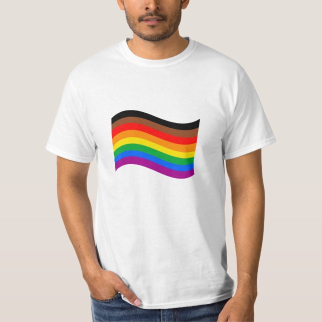 Camiseta Bandera ondulante del Orgullo Arcoiris de Philly (Anverso)