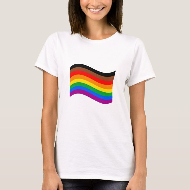 Camiseta Bandera ondulante del Orgullo Arcoiris de Philly (Anverso)