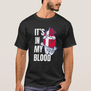 Camiseta Bandera ondulante Dinamarca con venas de sangre de