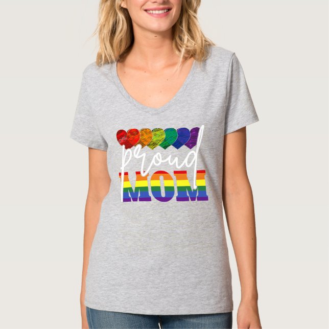 Camiseta Bandera Orgullo Gay LGTB Regalo de Día de la Madre (Anverso)