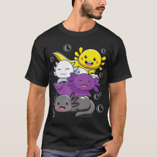 Camiseta Bandera Orgullo No Binario Axolotl LGBTQ Kawa No B