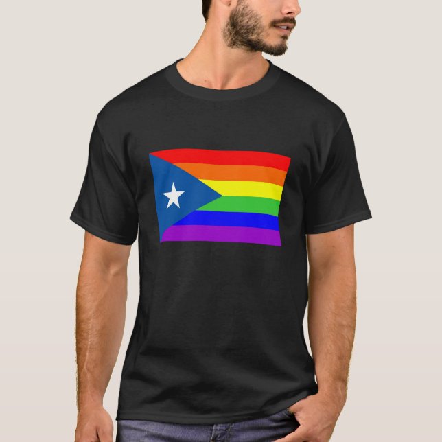 Camiseta bandera orgullosa gay del arco iris del país de (Anverso)
