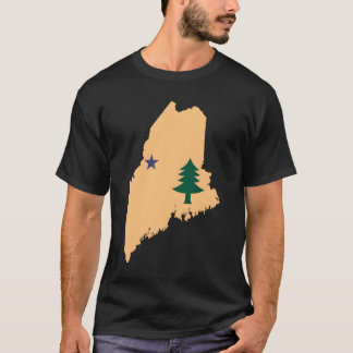 Camiseta Bandera original del estado de Maine Norte de Nuev