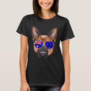 Camiseta Bandera OZ Pastor Alemán Perro Australia Bolsillo