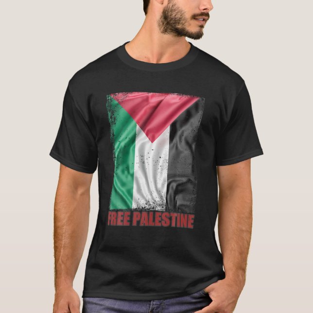 Camiseta Bandera palestina árabe palestina afectada libre (Anverso)