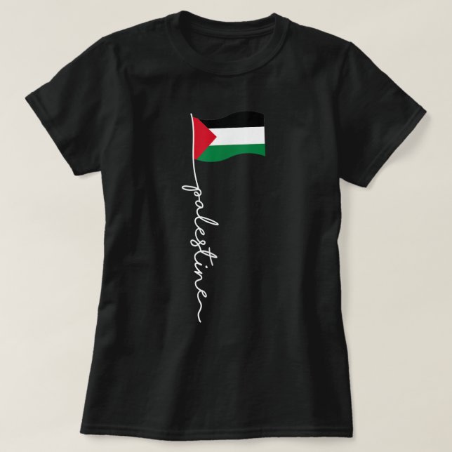 Camiseta Bandera Palestina Con Nombre Palestino (Diseño del anverso)