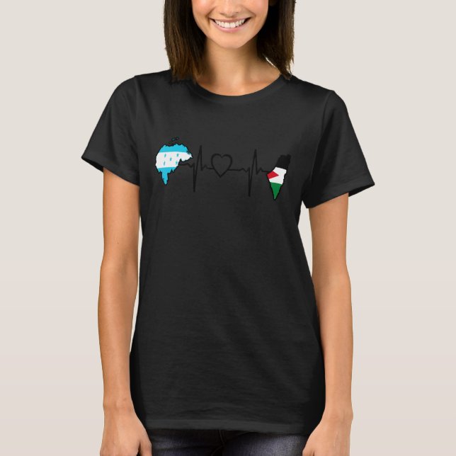 Camiseta Bandera palestina de Honduras Oído Hondureño Pales (Anverso)