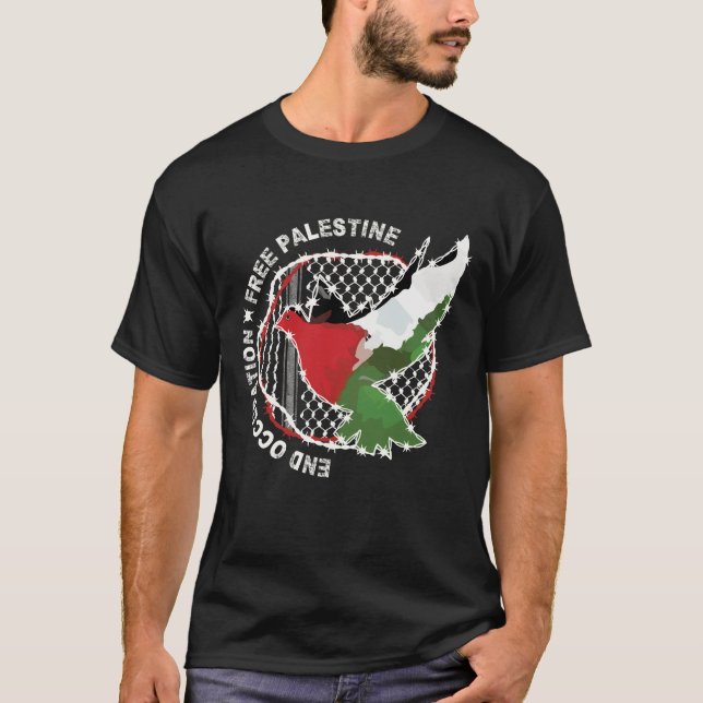 Camiseta Bandera palestina de la libertad árabe Kufiya Hatt (Anverso)