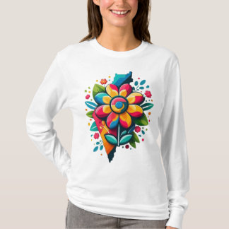 Camiseta Bandera Palestina flor, Palestina libre, arte flor