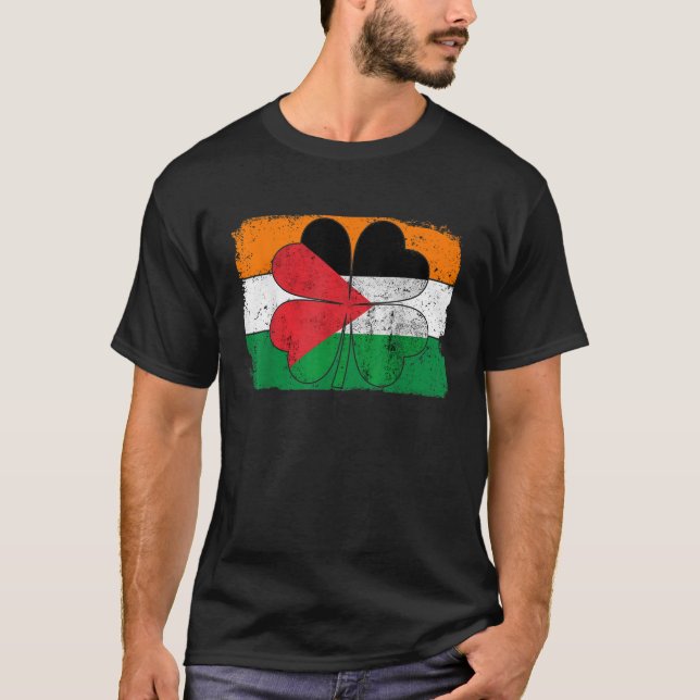 Camiseta Bandera Palestina Irlandesa Shamrock St Patrons (Anverso)