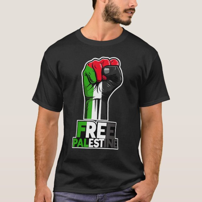 Camiseta Bandera palestina libre de puño palestino (Anverso)