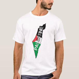 Camiseta Bandera Palestina Libre en el mapa de Palestina