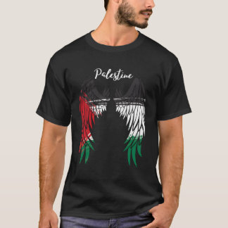Camiseta Bandera Palestina Papá En El Lado Posterior Ángel 