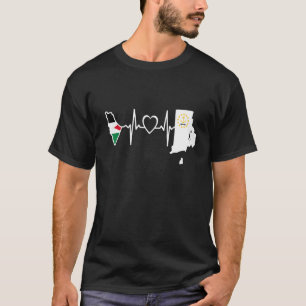 Camiseta Bandera Palestina Rhode Island Heartbea