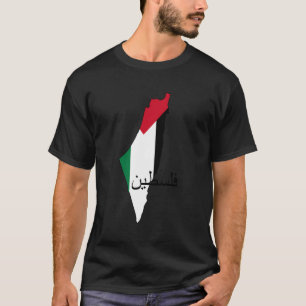 Camiseta Bandera Palestina Y Mapa