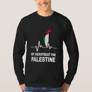 Camiseta Bandera Palestina Y Mapa En Mi Corazón