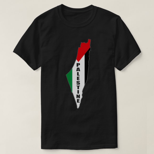 Camiseta Bandera palestina y mapea el Guay del orgullo pale (Diseño del anverso)