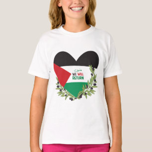 Camiseta Bandera palestina y ramas de olivo