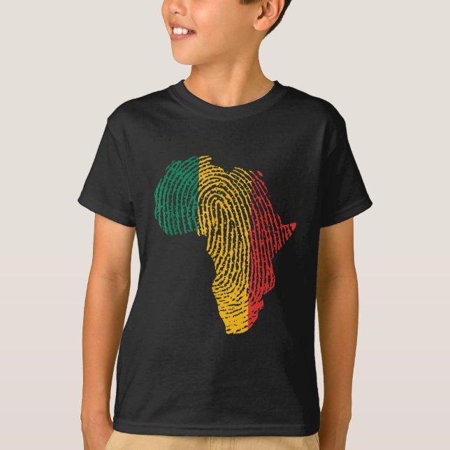 Camiseta Bandera Panafricana Huella digital Mes de Historia (Anverso)