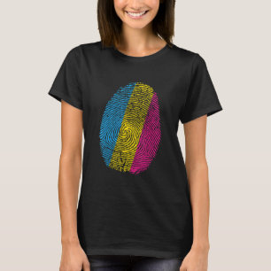 Camiseta Bandera Pansexual Bandera Huella digital Orgullo L