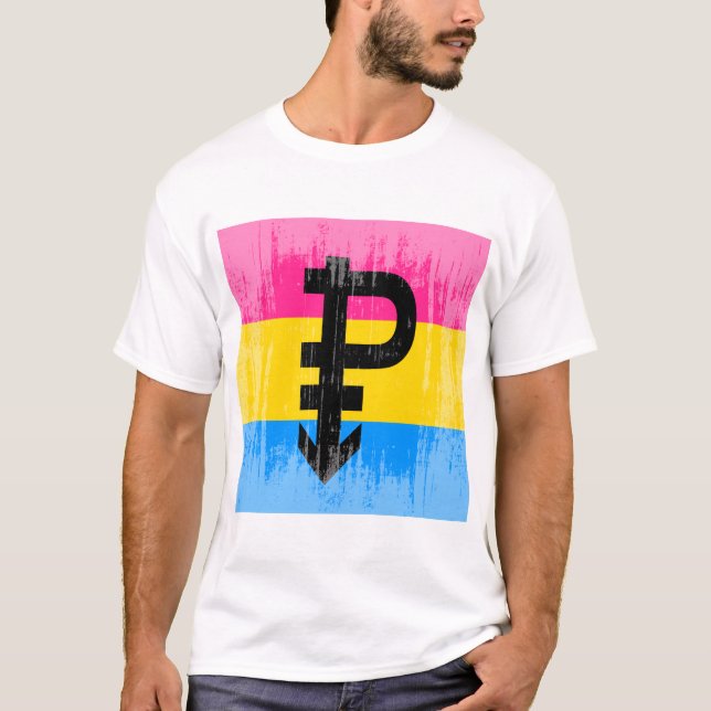 Camiseta Bandera Pansexual del vintage (Anverso)