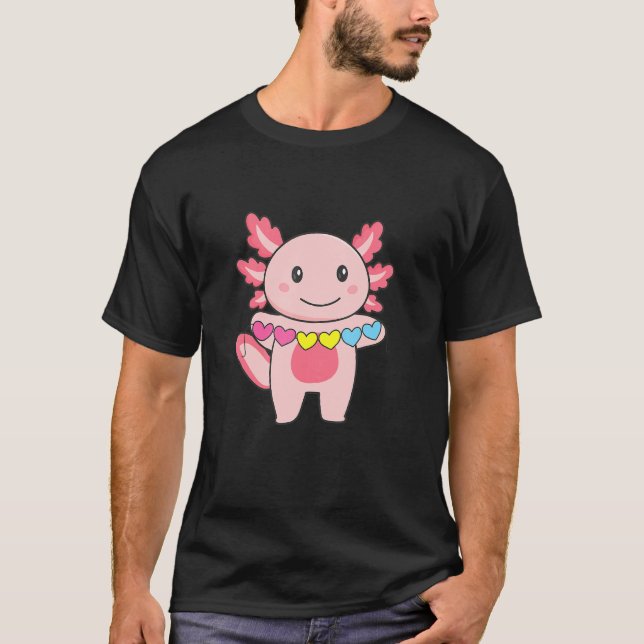 Camiseta Bandera Pansexual Gay Sexo Orgullo Lgbtq Axolotl (Anverso)