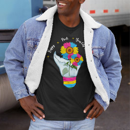 Camiseta Bandera pansexual LGBTQ girando en torno a una bom
