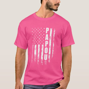 Camiseta Bandera Papou Americana 4 de Julio Vintage Navidad