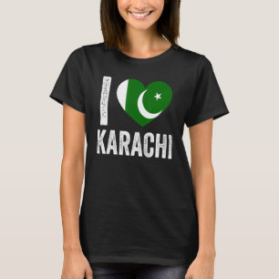 Camiseta Bandera paquistaní patriótica que amo a Karachi
