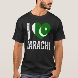 Camiseta Bandera paquistaní patriótica que amo a Karachi