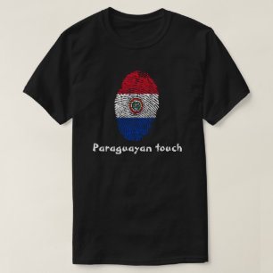 Camiseta Bandera paraguaya de la huella dactilar del tacto