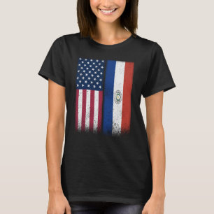 Camiseta Bandera Paraguaya EEUU Y Paraguay exhiben Orgullos