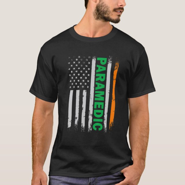 Camiseta Bandera paramédica de Estados Unidos Día de San Pa (Anverso)