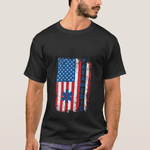 Camiseta Bandera Paramédica Estadounidense Usa Shirt E