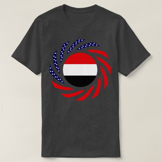 Camiseta Bandera patriota multinacional yemení-estadouniden (Diseño del anverso)