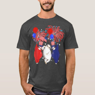 Camiseta Bandera Patriótica 4 de la Bandera Azul Blanco Roj