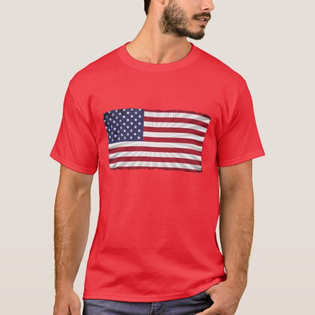 Camiseta Bandera Patriótica Americana (Anverso)